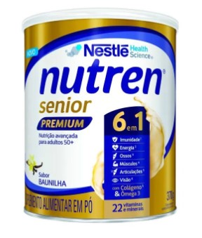 Suplemento Alimentar Pó Nutren Senior Premium Baunilha 370g--validade 01/01/24