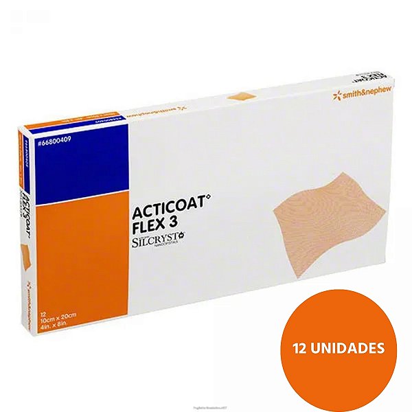Acticoat flex 3 tam. 10X20C cm caixa C/12 un - smith & Nephew