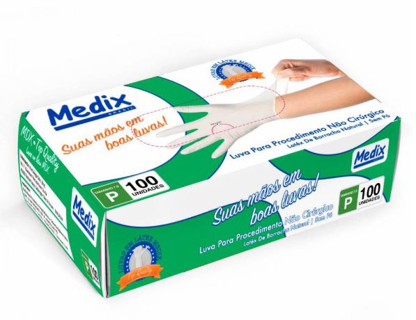 Luvas Proc. P Látex S/ Pó - Medix