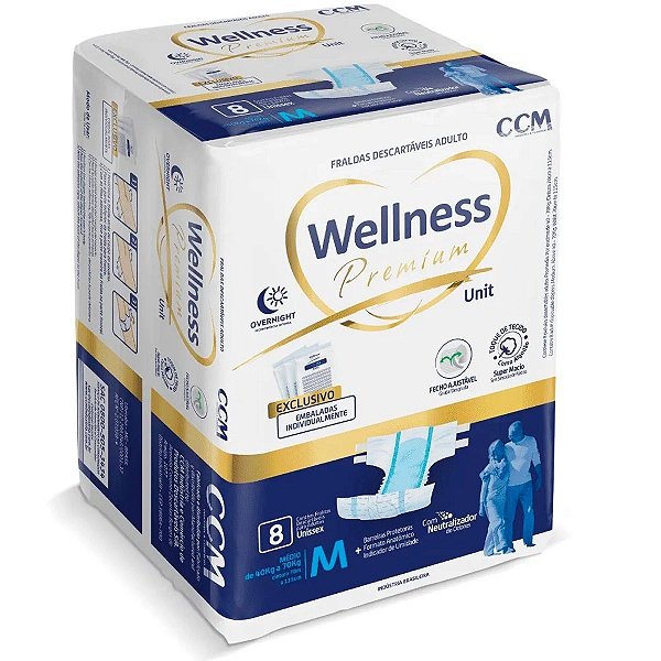 Fralda Geriátrica Wellness Preminum Tam M - 8 unid.