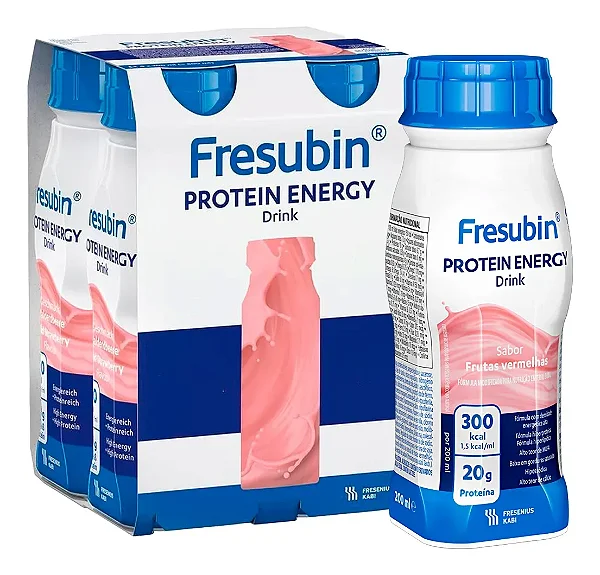 Fresubin Protein Energy Drink Frutas Vermelhas Kit Com 4 / 200ml - Fresubin