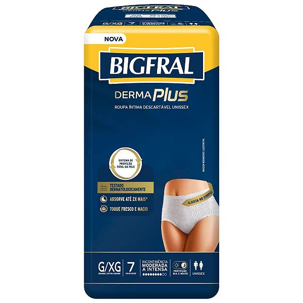 Roupa Íntima Descartável Bigfral Derma Plus - G/XG 7 Unidades