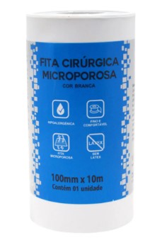 FITA MICROPORE A UNIDADE BRANCA VISCOSE DE RAYON. 100mm x 10m/ CIEX