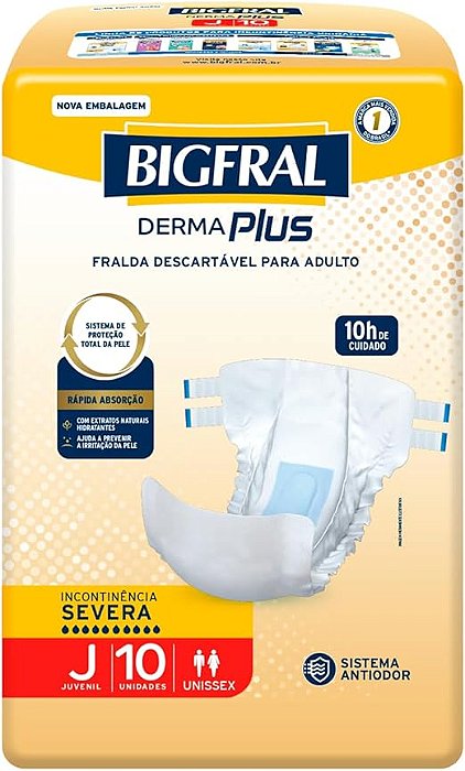 Fralda Bigfral Derma Plus Juvenil 10 Unidades