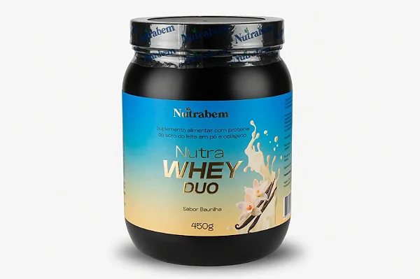 Nutra Whey Duo Sabor Baunilha Pote 450g-NutraBem