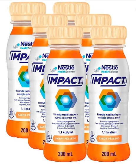 Impact 200 ml Pêssego - Kit com 6 unidades