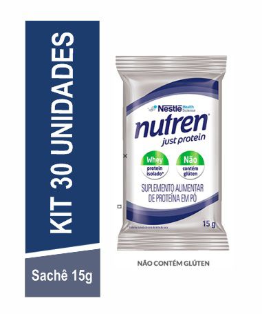 Nutren Just Protein Sachê 15g Kit com 30 unidades
