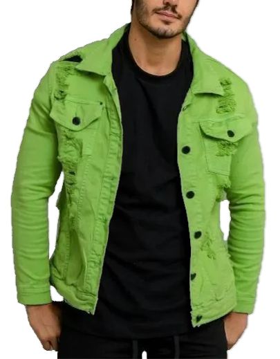 jaqueta verde jeans