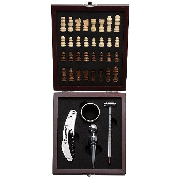5 Kit vinho jogo de xadrez personalizados