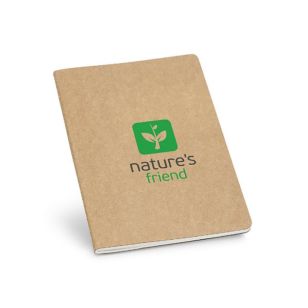 100 Cadernos A5 de capa flexível em cartão kraft 100% reciclado 93439