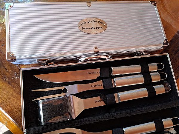 1 kit churrasco 5 peças personalizados 1645