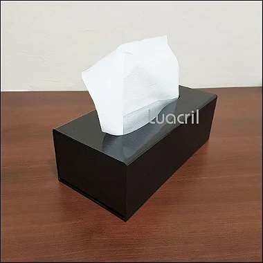 Caixa Dispenser Papel Toalha Interfolha em Acrílico PRETO- 10cm Altura