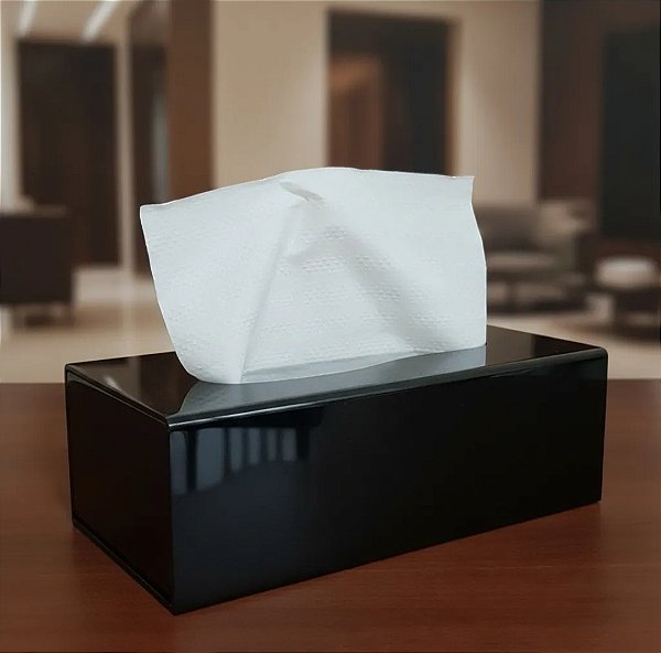 Caixa Dispenser Papel Toalha Interfolha em Acrílico PRETO - 9cm Altura