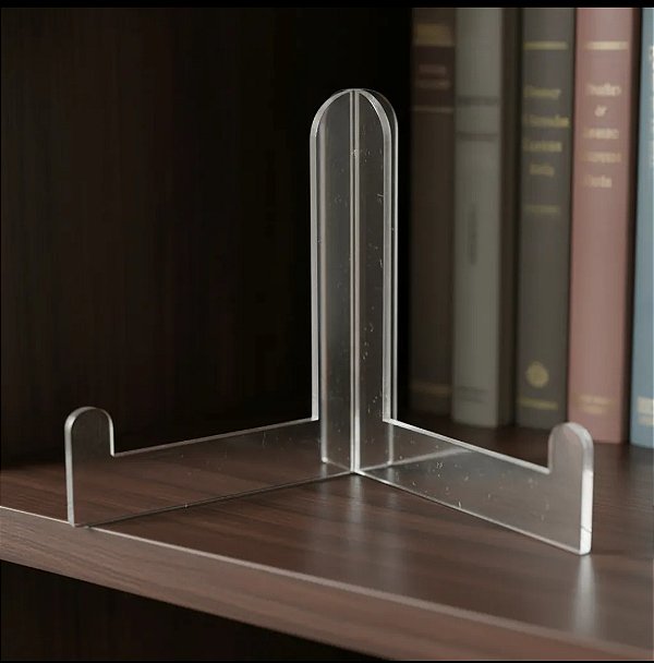 Kit 10 Peças - Suporte Para Livros Acrílico Transparente Expositor Decorativo