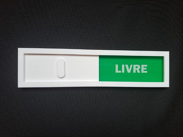 Placa Livre Ocupado Trilho em Acrílico Branco