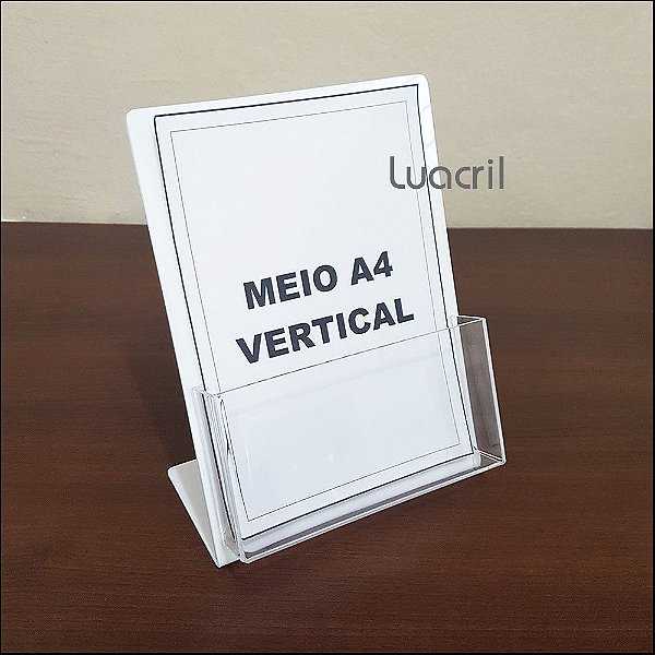 Porta Folder / Folhetos Fundo Branco - Meio A4