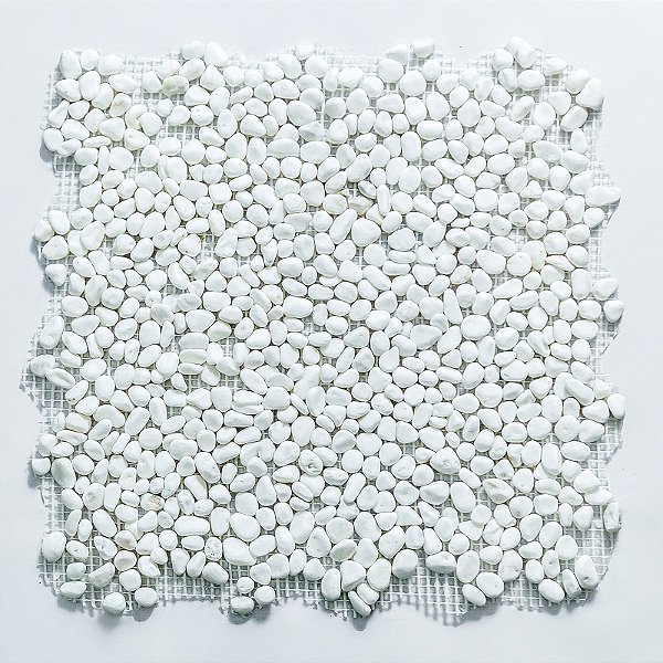 Seixo Pequeno Fosco - Branco - 30,5x30,5cm - Glass Mosaic - SX93