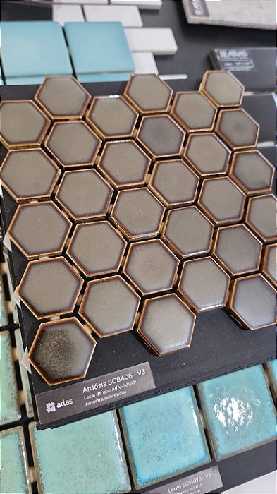 Pastilha de Porcelana Hexagonal - Sg-8406 - Ardosia