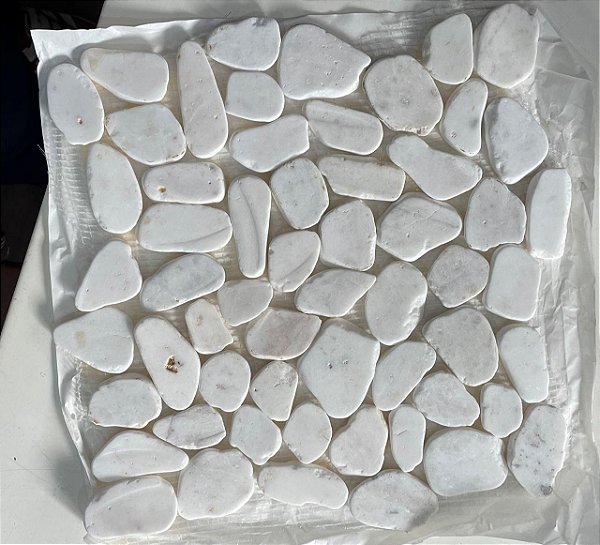 Seixo Telado - Puro Plano Branco - 30,5x30,5cm - SX94 - Glass Mosaic