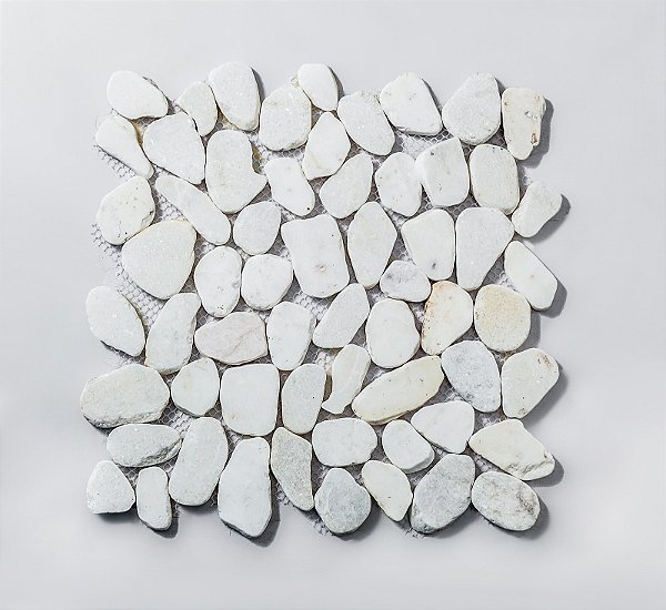 Seixo Puro Plano Branco - 30,5x30,5cm - Glass Mosaic - SX94