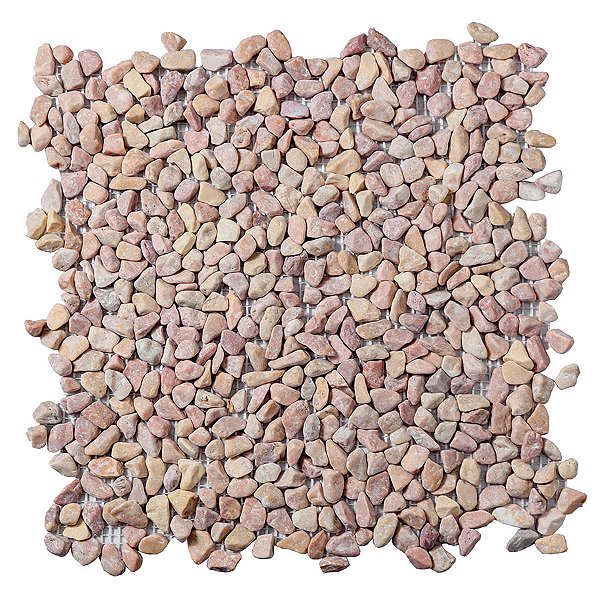 Seixo Pequeno Fosco Salmão - 30,5x30,5cm - Glass Mosaic - SX95
