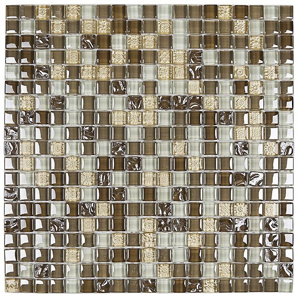 Pastilha GG13 - 30x30cm - Bege  - Glass Mosaic