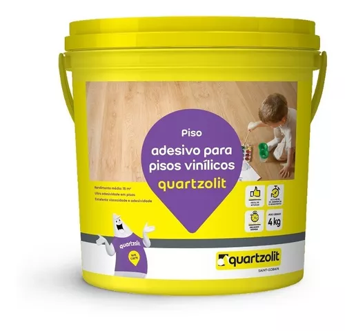Adesivo Para Piso Vinílico Acrílico 4kg Branco Quartzolit