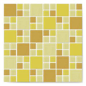 Pastilhas de Vidro Mondrian 30x30cm 4mm Brilhante Amarelo