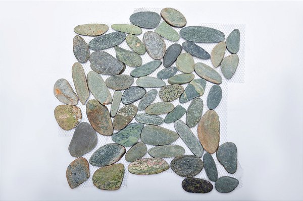 Seixo Grande Plano Polido Verde - 30x30cm - Glass Mosaic - SX99