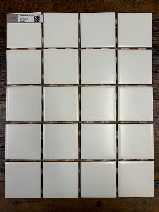 8028452 - Revestimento Galeria Branco Mesh Acetinado - 7,5x7,5cm - Eliane