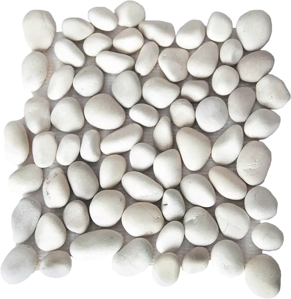 Seixo Médio Fosco - Branco - 30,5x30,5cm - Glass Mosaic - SX98