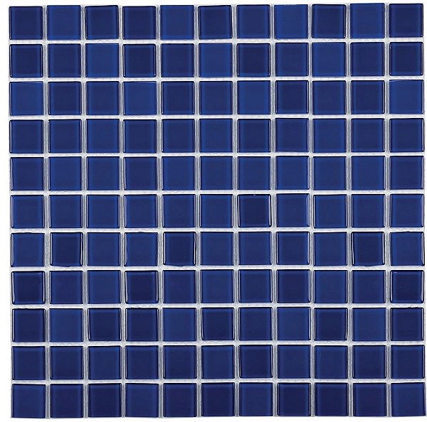 Pastilha Cristal Azul Escuro - K2505 - 30x30cm - Glass Mosaic