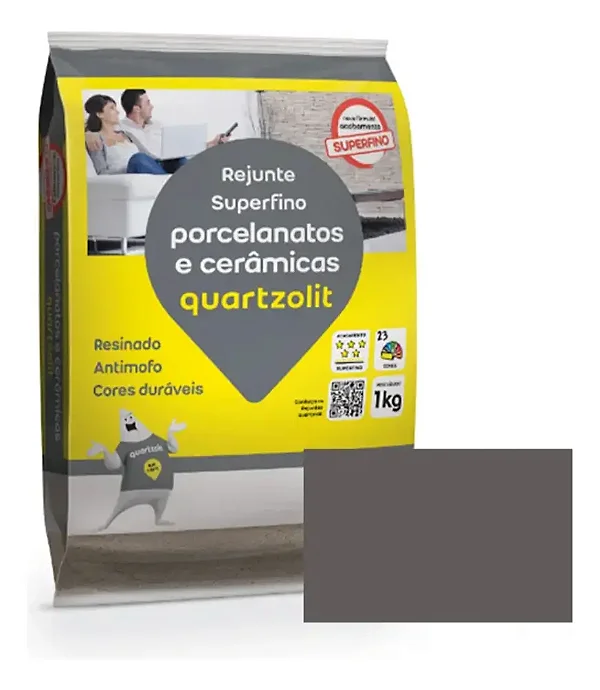 Rejunte SuperFino Porcelanatos e Cerâmicas - Preto Ônix - 1 KG - Quartzolit