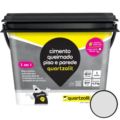 Cimento Queimado Piso e Parede - Cinza Claro - Balde de 4,5 kg