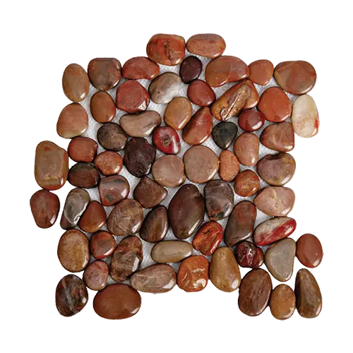 Seixo Grande Polido Vermelho/Marrom - 30x30 cm - SX101 - Glass Mosaic