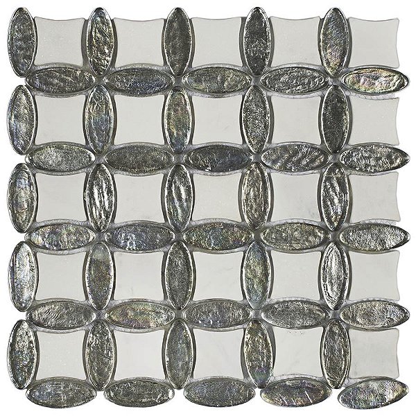 Pastilha de Mármore e Vidro Dali DL07 - 28x28cm - Glass Mosaic