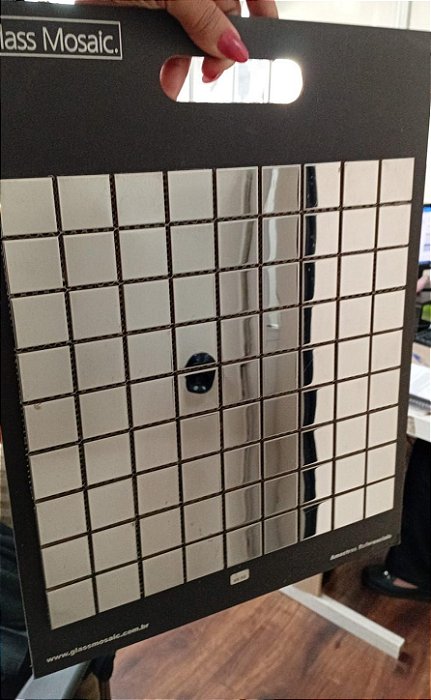 Pastilha Aço Inox Espelhado AX02- 29,2x29,2cm - Glass Mosaic