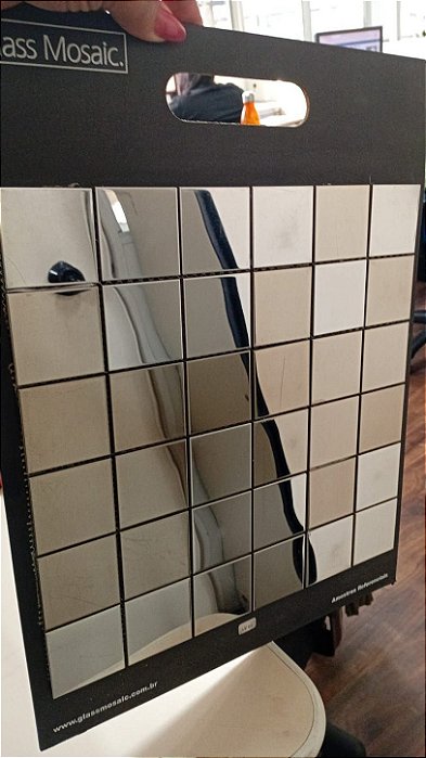 Pastilha Aço Inox Espelhado AX04- 29,2x29,2cm - Glass Mosaic