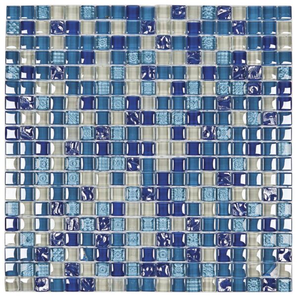 Pastilha de Vidro Galiano - GG15 - Azul - 30x30 cm - Glass Mosaic