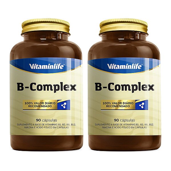 Kit 2 Vitaminas B1 B2 B3 B6 B9 B12 100% IDR 90 Cápsulas Vitaminlife