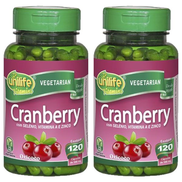 Kit Cranberry Selênio Vitamina A e Zinco Unilife 240 Cáps