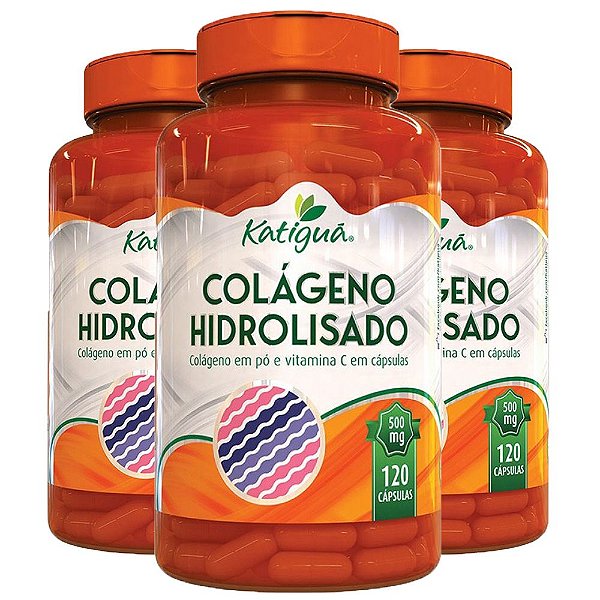 Kit Colágeno Hidrolisado Com Vitamina C Katigua 360 Cápsulas