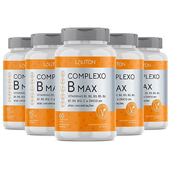 Kit Complexo B Max Vitamina C e Zinco Lauton 300 Cápsulas