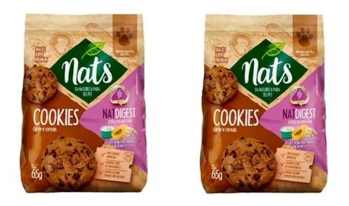 Kit 2 Sacos Biscoito Cookies Nats Para Cães Natdigest 300g