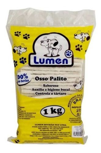 Petisco Ossinho Palito Osso Natural Comestível 1 Kg 6/5