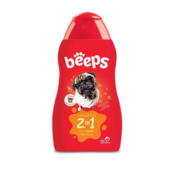 Shampoo 2 Em 1 Beeps Pet Society - 500ml fragância Melancia