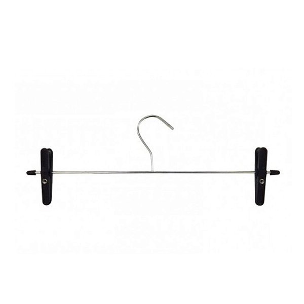 Cabide  Cromado para Saia e Calças com Presilhas  "3,5mm" - CAIXA 50 PÇS-  15 cm (altura) x34,5cm (largura) x 3,5mm(espessura)