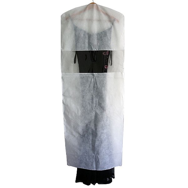 10 Capas para Vestido Brancas 150cm x 55cm - com Visor Central - Lavável - Produto 100% Nacional