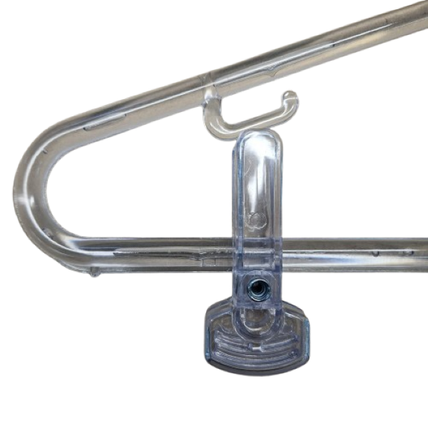 100 Presilhas para cabides de acrílico cristal virgem transparente Premium - Tamanho Médio (Cabides c/ base redonda entre 8 a 12 mm de Diâmetro - Pronta Entrega