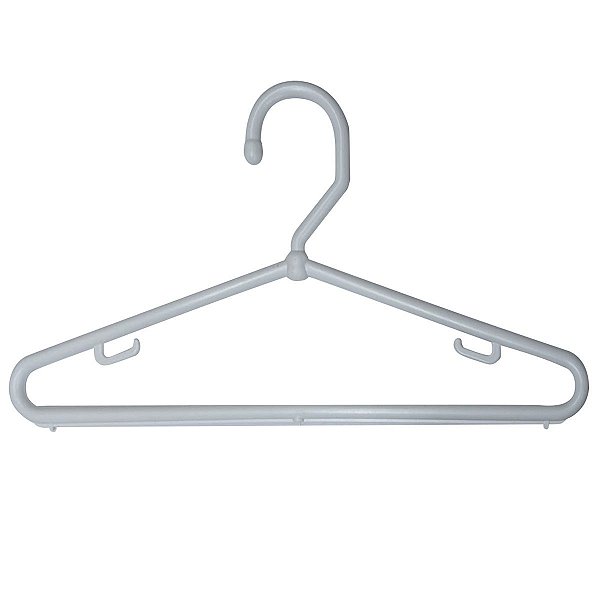 200 Cabide Adulto Reforçado Modelo "Grosso Bola" - Acrílico, Branco ,Preto ou Prata -22 cm A x 40 cm L x 1 cm Diâmetro- Pronta Entrega